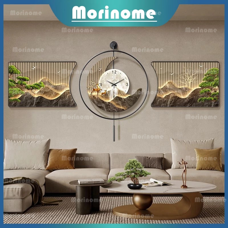 Jam Hiasan Dinding Ruang Tamu Lukisan Krystal Porselin Wall Decor Nordic Modern Jam Dinding Ruang Ma