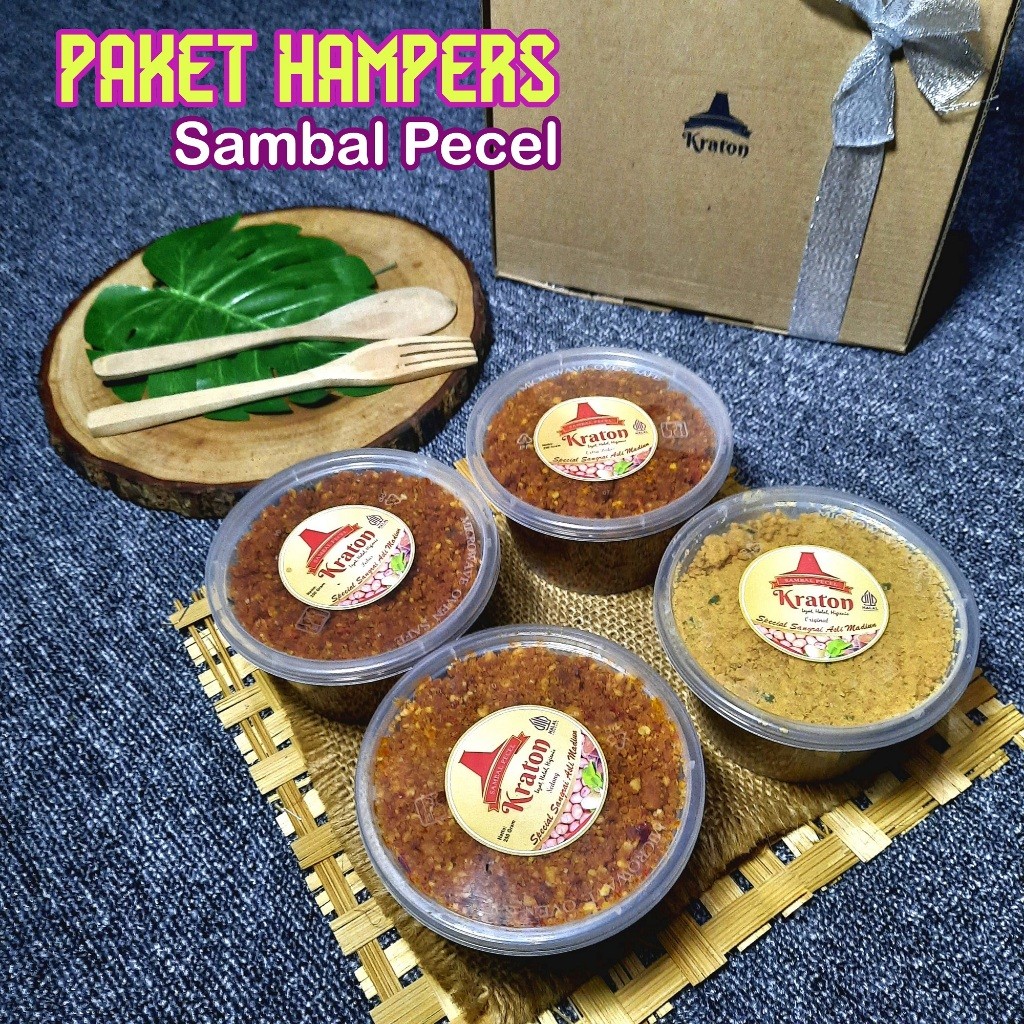 

PROMO Paket Hampers / Paket Hemat Sambal Pecel Asli Madiun Kraton 4pcs x 250gram