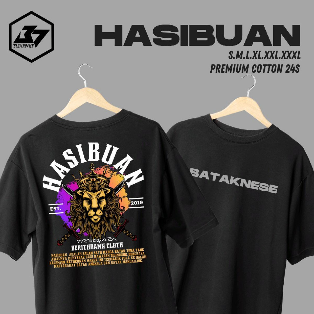 Kaos Batak Marga HASIBUAN Tshirt Premium Cotton 24s Berithdamn Cloth