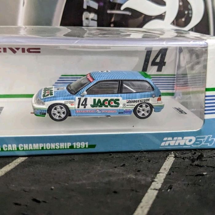 HJ99 Diecast Inno64 Honda Civic EF9 #14 JACCS JTC 1991 Segel