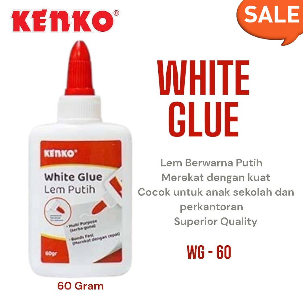 

Kenko White Glue 60 Gram Lem Putih WG-60 | @ 1 Pcs