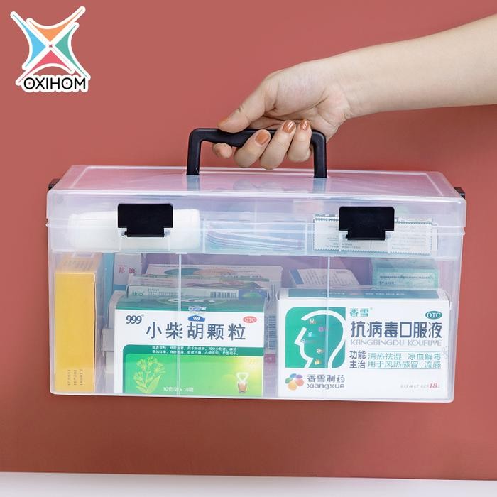 

Terlaris Oxihom Tempat Kotak Penyimpanan Box Mainan dan Perkakas ToolBox Kosmetik Kotak Obat Plastik - S3626