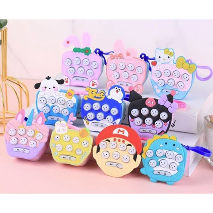 GANTUNGAN TAS POP IT MINI MAINAN ANAK Elektrik Gantungan Kunci Karakter Kuromi Cinnamoroll Game Pop 