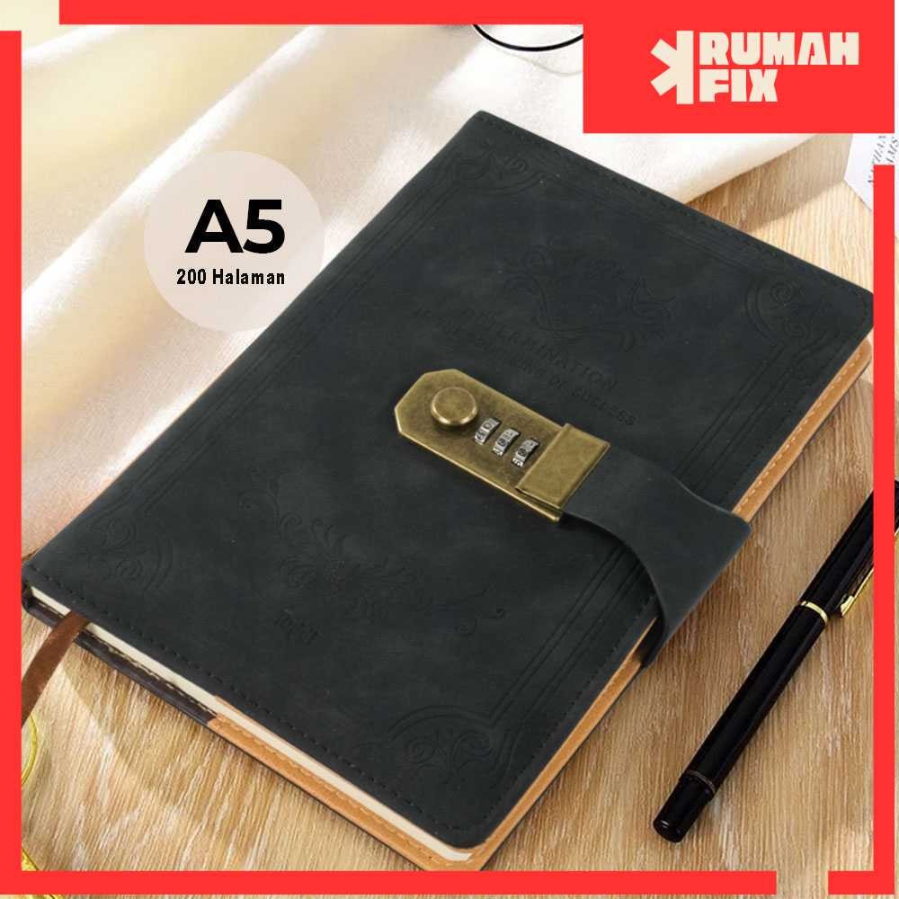 

Buku Jurnal A5 Leather Diary Grid 200 Halaman Lock