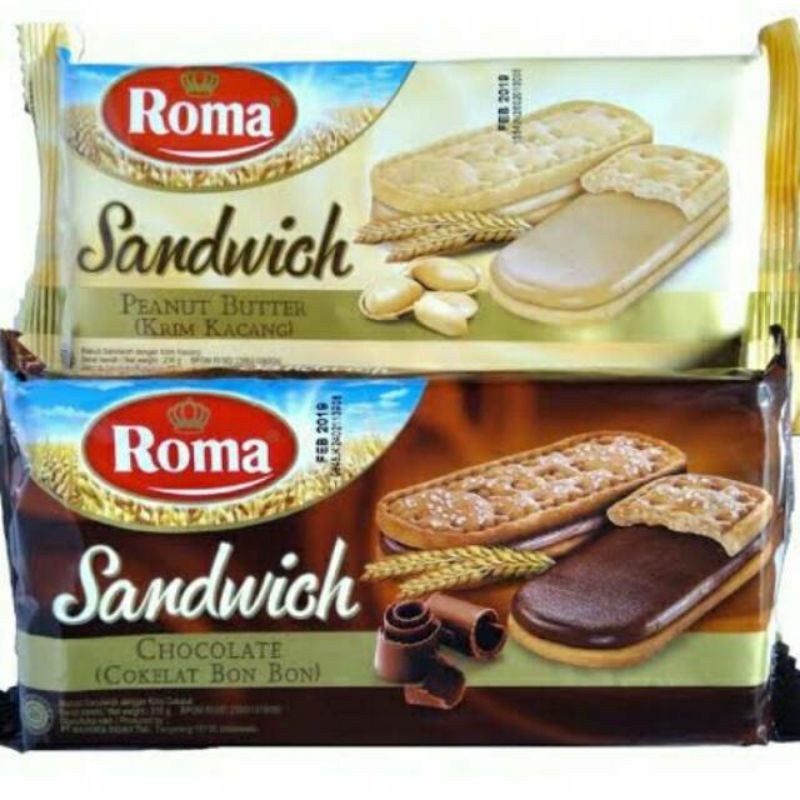 

Roma Sandwich Coklat Peanut 216gr Cemilan Sehat - ARM