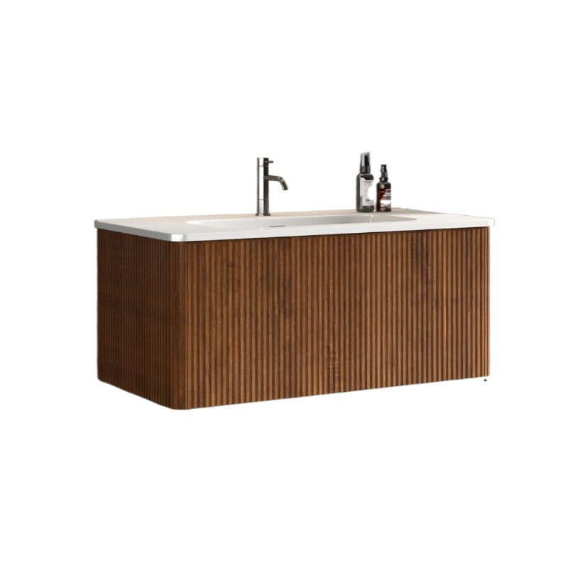 36" Bathroom Vanity with Sink, Modern Floating Vanity with Push Open Soft Close Drawer, Large Storag