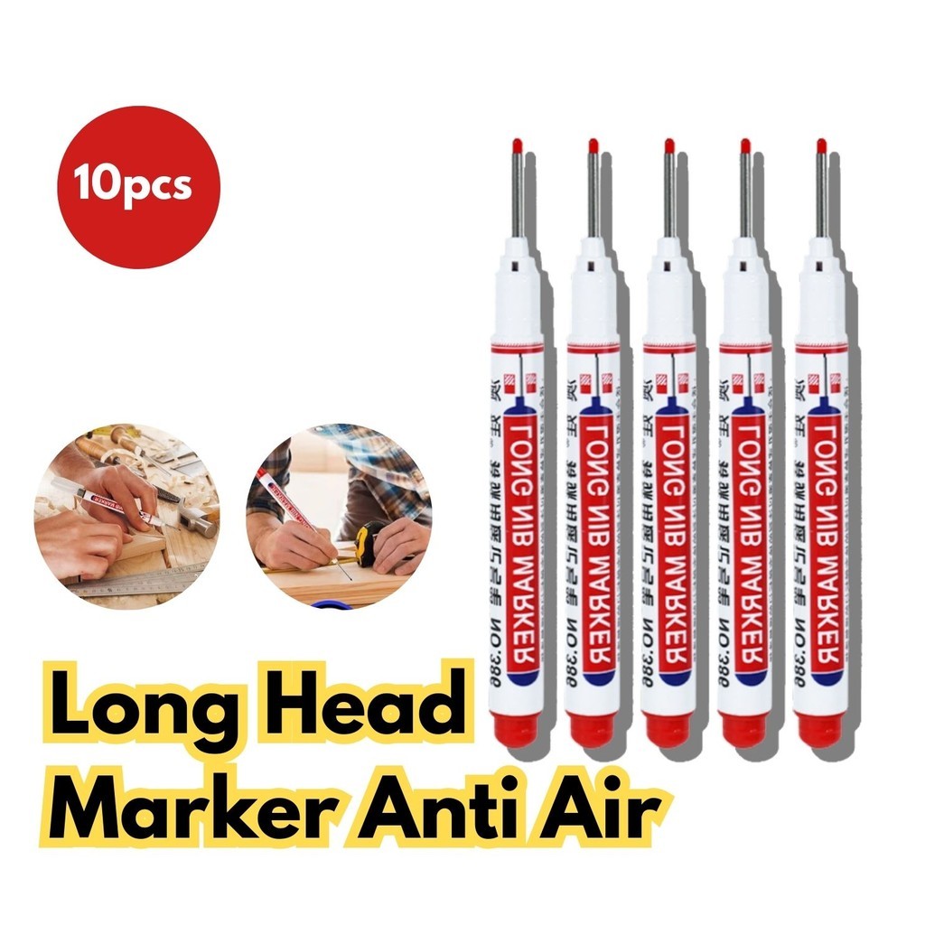 

10pcs Long Head Marker Anti Air Multiguna Spidol Kepala Panjang 20mm BR158 Long Nib Marker