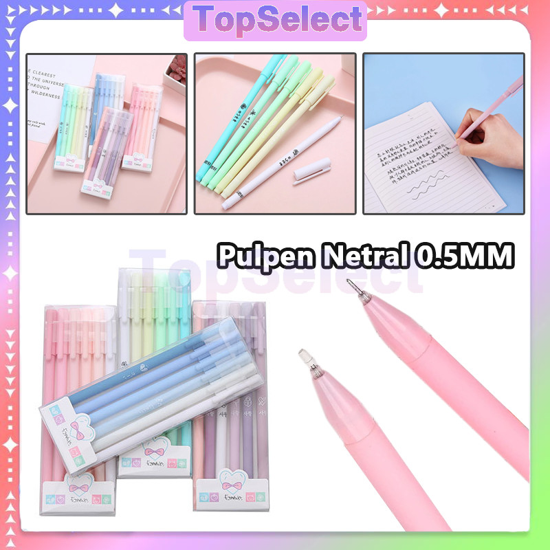 

Pulpen Netral 0.5MM 6 Pcs Set / Alat Tulis Siswa Pena Ujian Set / Hitam Set Pena