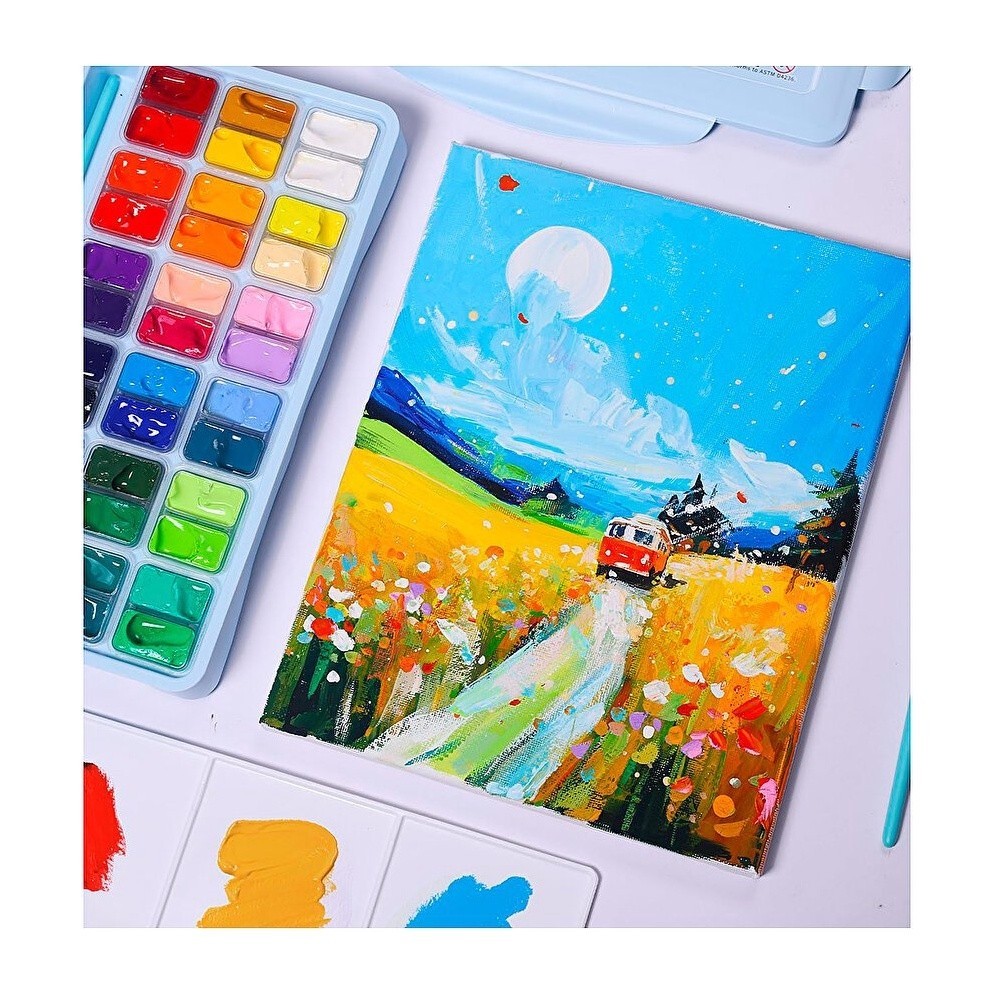 

24 Warna Colors Miya Himi Gouache Cat Air Lukis Gouache Paint Set 30ml Watercolor SF6