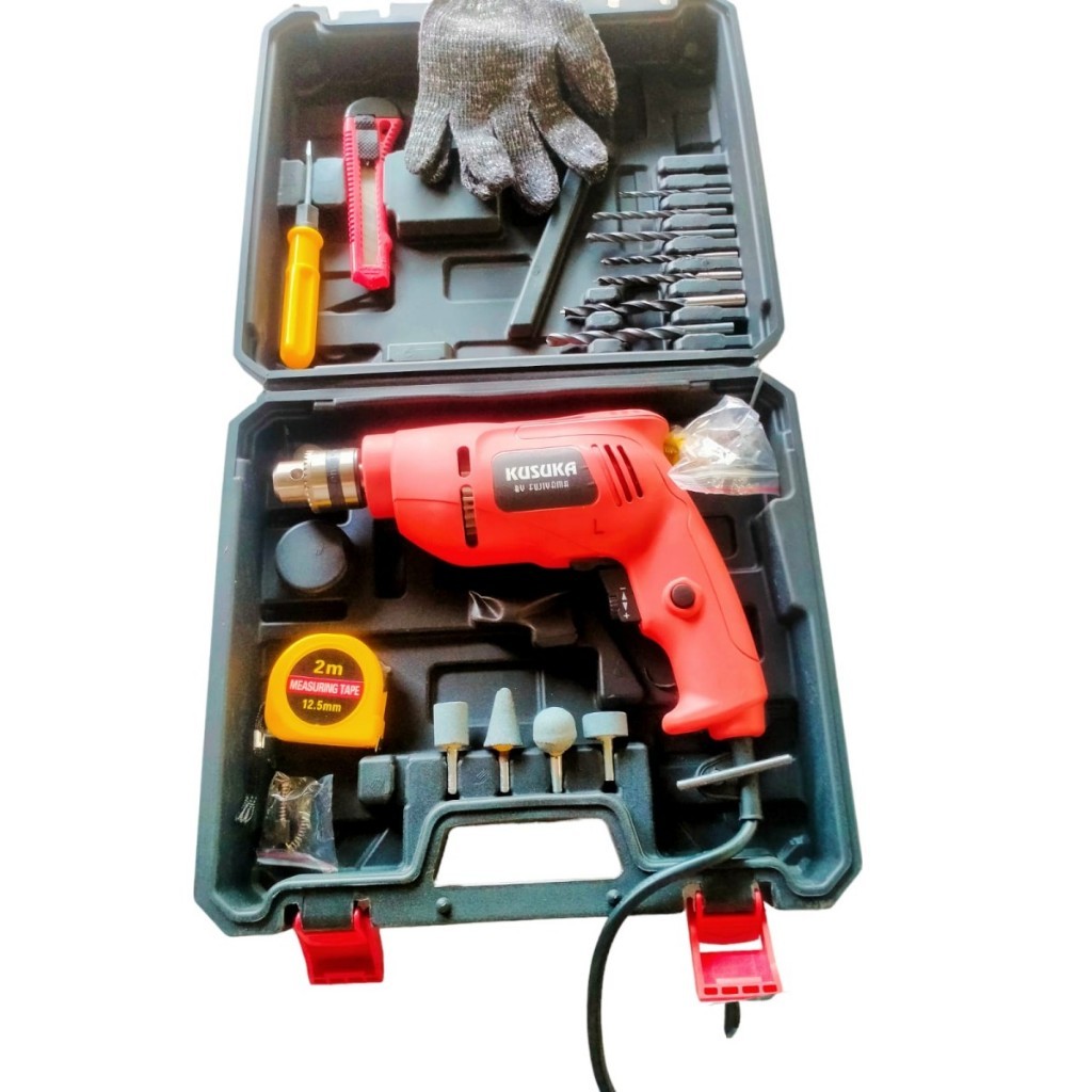 FUJIYAMA KUSUKA BOR SET 10MM LISTRIK MURAH 22 PCS MESIN BOR BOLAK BALIK  / KUSUKA KR60 BY FUJJIYAMA