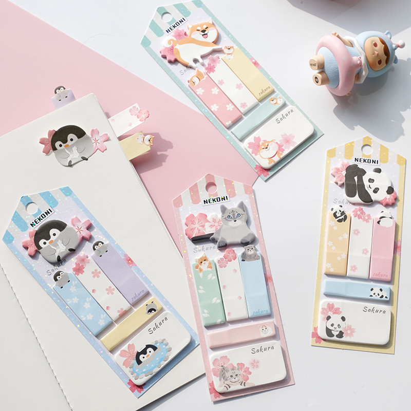 

Sakura Sacrifice Dog Sticky Notes Message Post Shiba Inu Penguin Panda Cat Memo N Times Stickers Kawaii Cute Sticky Notes