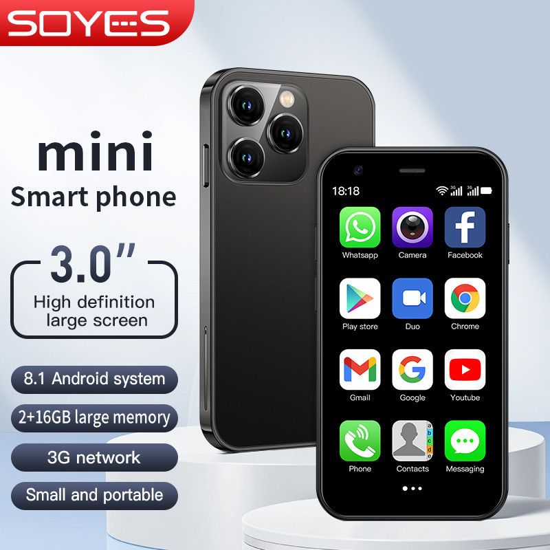 SOYES XS15 Android 8.1 2GB+16GB Mini Smartphone 3.0 Inch Mini Phone 3G Network Ponsel Anak Quad Core