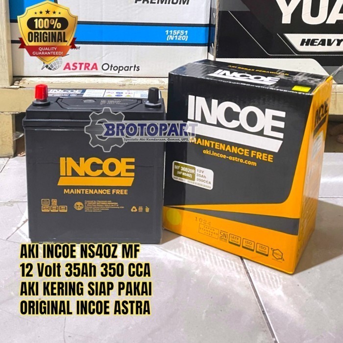 Aki Mobil Suzuki Carry, Futura, Katana INCOE NS40Z MF Aki Kering 12v 35Ah ORIGINAL ASTRA