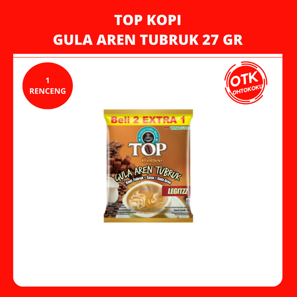 

TOP KOPI GULA AREN LEGITZZ 27GR - 1 RENCENG 15 SACHET