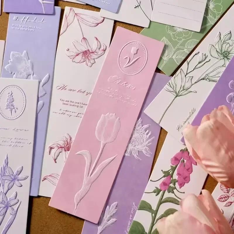 

20pcs/box Paper Bookmarks Natural Plant Flowers Book Reading Tools Pages Holder Kawaii Journal Planner Notebook Decorations