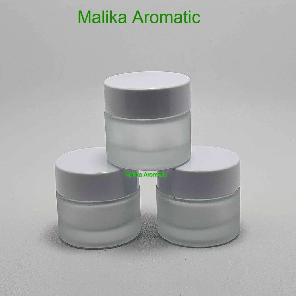 Pot Kaca 10 Gr Bulat Putih / Pot Kaca White / Pot Cream Kaca / Pot Krim Wajah / Pot Kosmetik / Pot 1