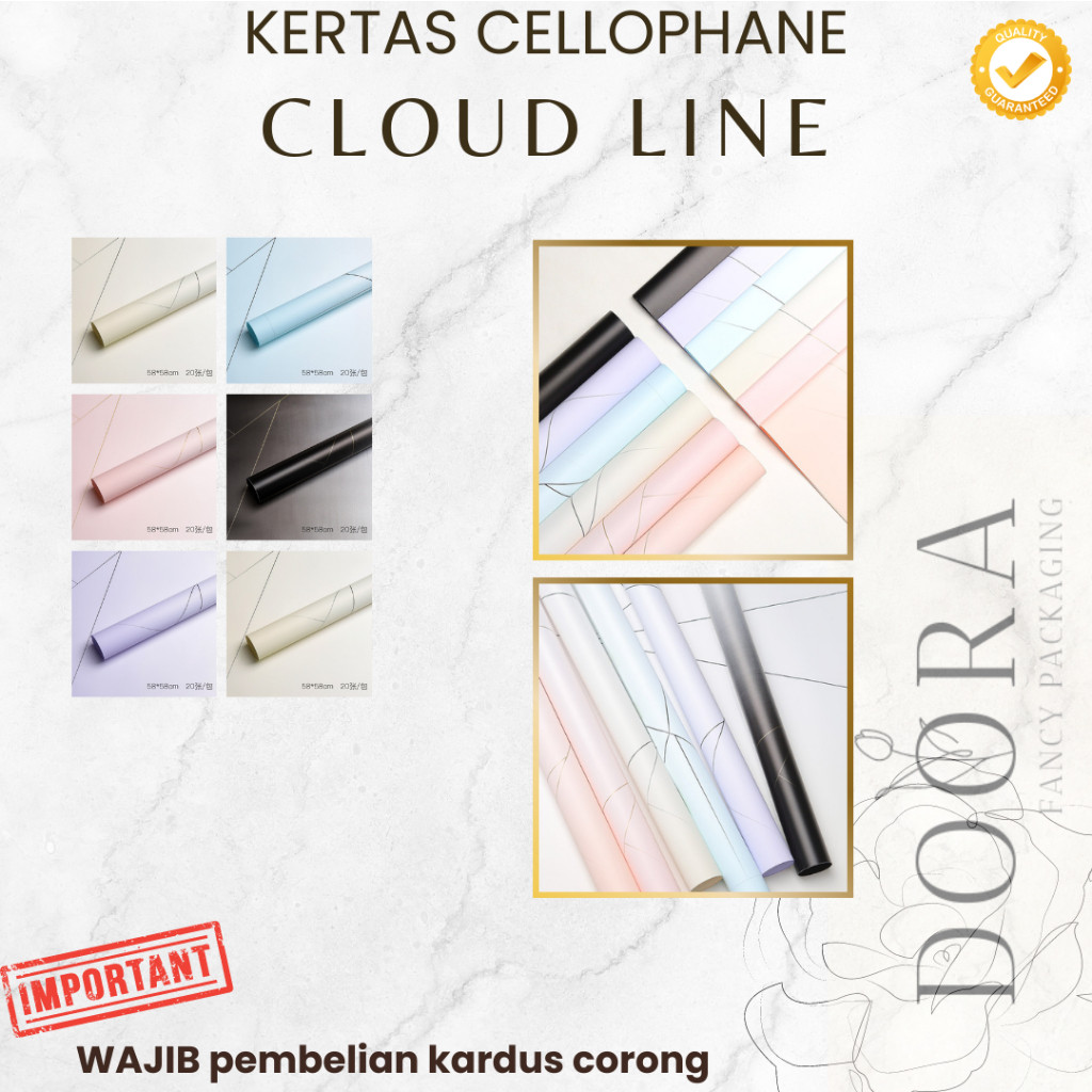 

[Doora] Kertas Cellophane Buket Bunga Cloud Line