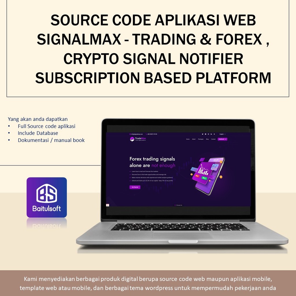 SOURCE CODE APLIKASI WEB SIGNALMAX - TRADING & FOREX , CRYPTO SIGNAL NOTIFIER SUBSCRIPTION BASED PLA