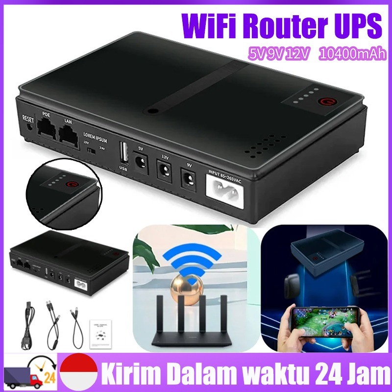 [Ready ya,COD] UPS Backup Power Adapter 10400mAh Large Capacity Mini Portable UPS Router