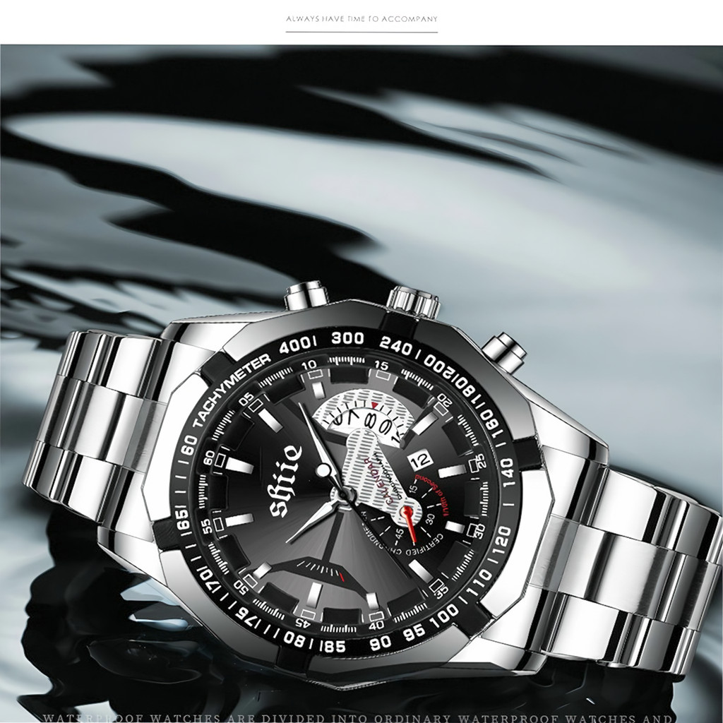 Jam Tangan Pria Luxury Stainless Steel Sport Quartz Original Anti Air Watch