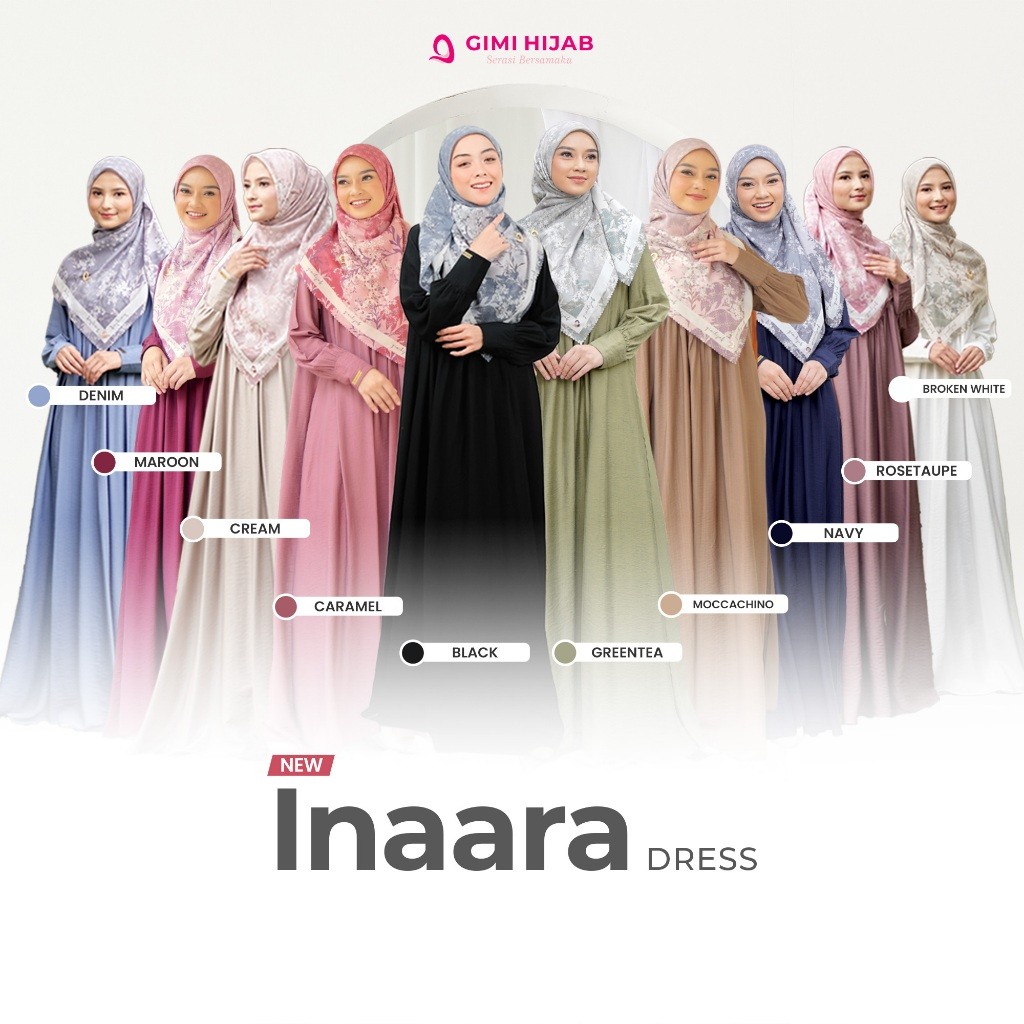 Gamis Syari Simple Elegan Busui Wudhu Friendly | Outfit Gamis Pengajian Kondangan - INAARA DRESS