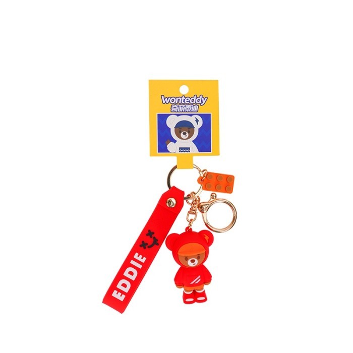OHSOME BAIMAO Aksesoris Gantungan Kunci Tas Aneka Karakter Lucu - Red Teddy
