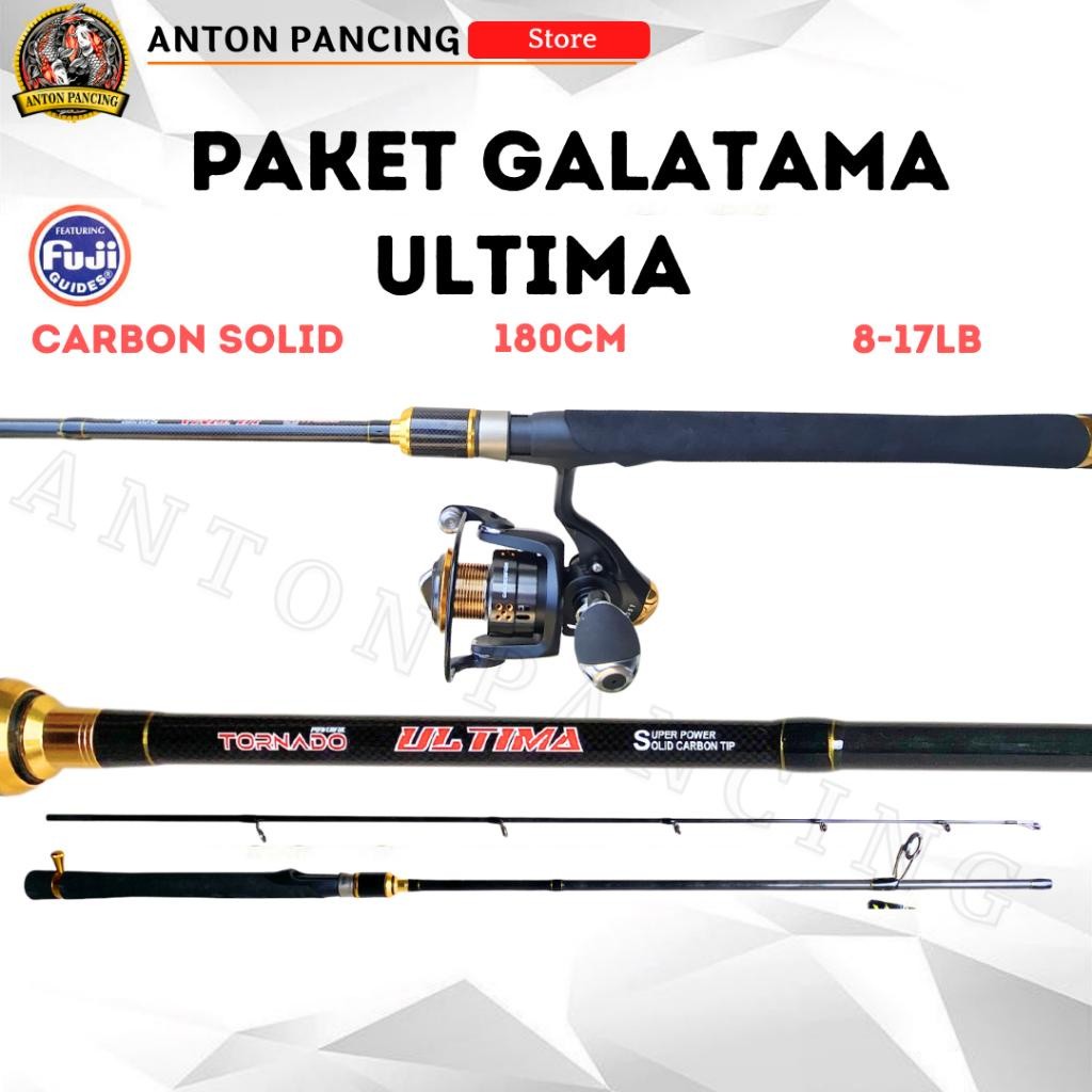 Joran Set Galatama Tornado Ultima Fuji 180cm + Golden Fish Tiger B 3000 Pancing Set Super