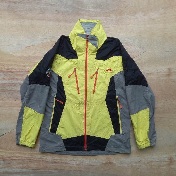 jaket outdoor gunung wanita Trespass warna kuning abu size 95 / M