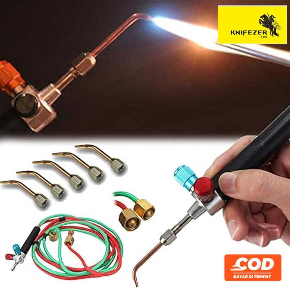Paket lengkap Alat Las Oksigen Asetilen Oxygen Welding Torch with 5 Nozzle - Ujung Mata Las 5 pcs