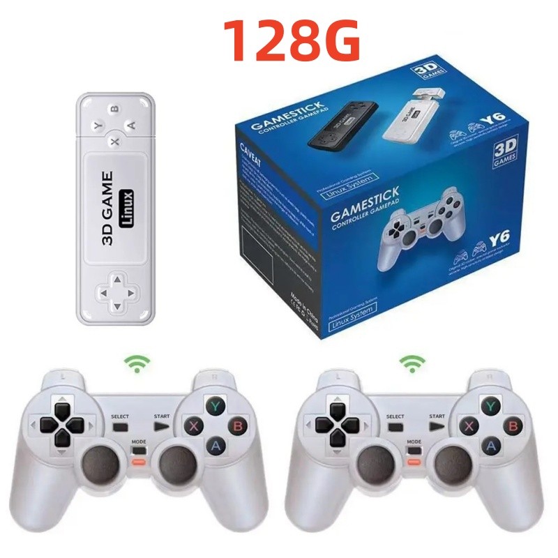 Y6 2.4G Wireless Game TV Stick Retro PS1 Family 4K HD Portable Video Game Console Support Multiplaye