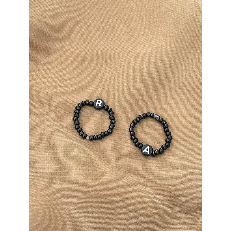 (wk acc) Cincin huruf / Cincin manik / cincin manik huruf/ cincin Korea estetik / cincin manik inisi