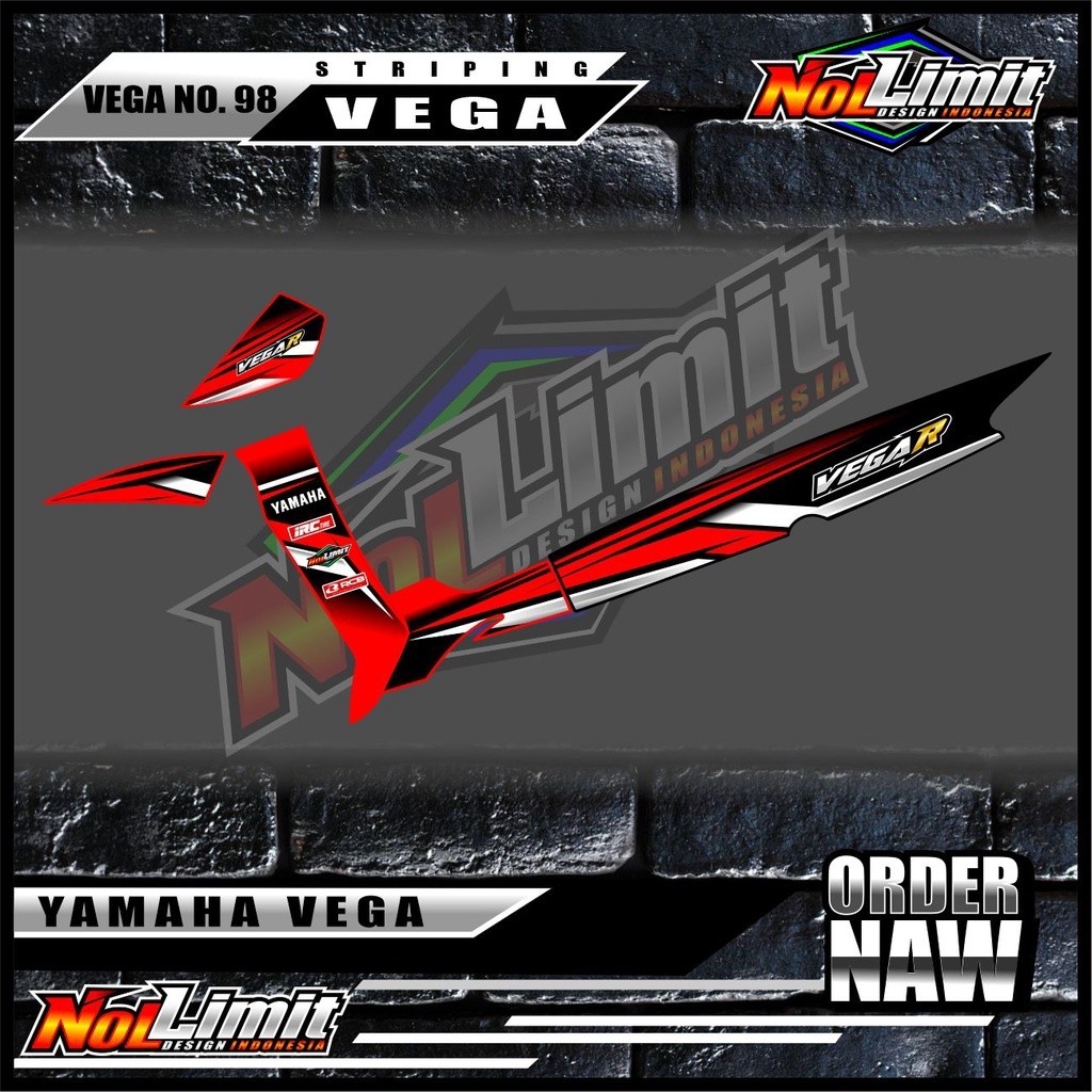 Striping Vega R LAMA - Sticker Striping Variasi List Motor Vega R LAMA Motif terbaru