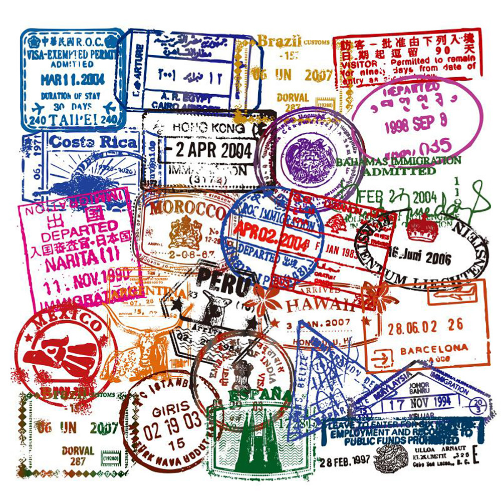 

10/30/50PCS Mixed Transparent postmark Stickers DIY Skateboard Fridge Guitar Motorcycle Luggage PVC Waterproof Cool Stickers