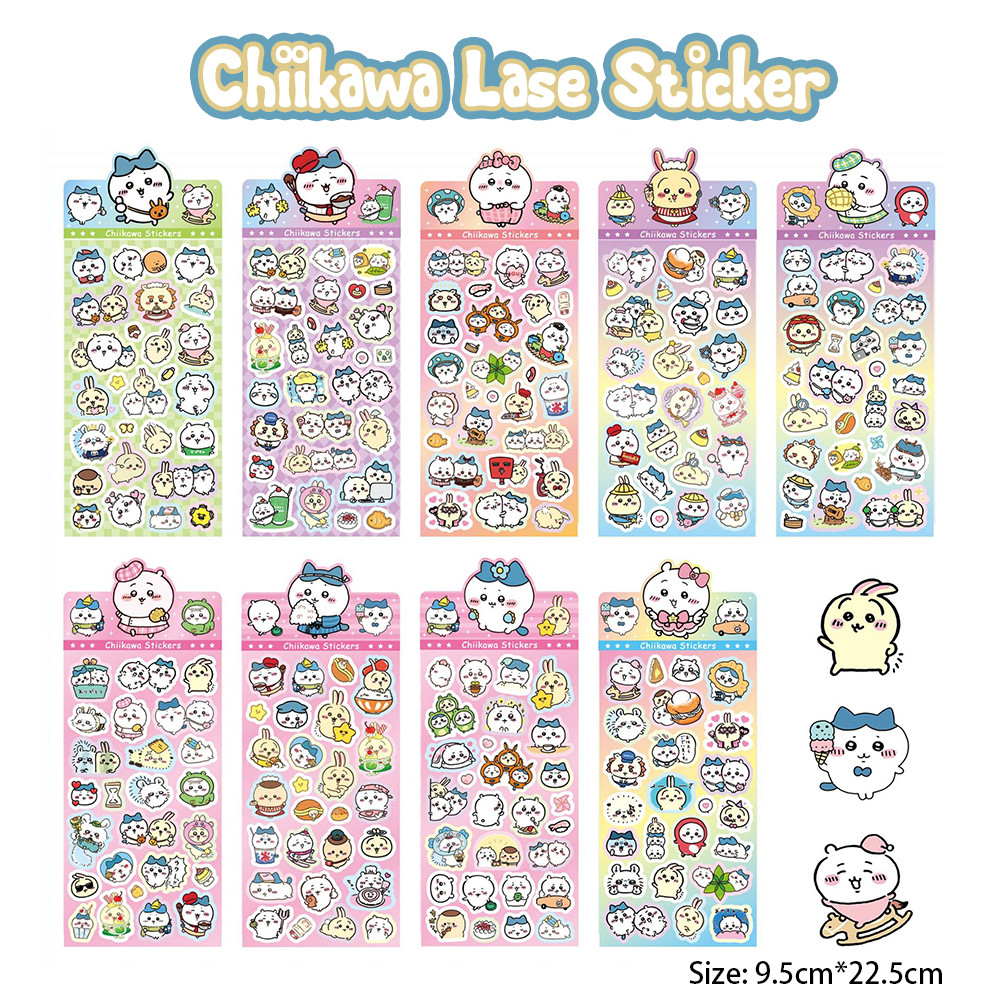 

20Sheets Mix chiikawa Anime Stickers Cartoon Hand Acount Phone Case Laptop Water Bottle Stickers Kids Toys Gifts