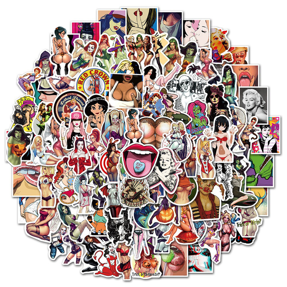 

10/50/100PCS Sexy Lady Stickers DIY Waterproof Graffiti Decals for Laptop Car Motorcycle Water Bottle Women Sticker Packs