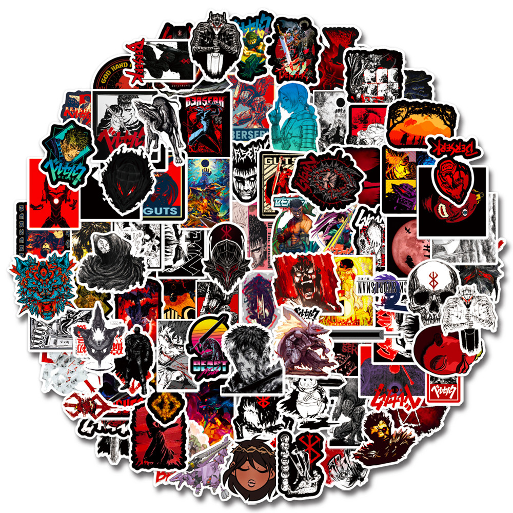 

50/100 PCS Anime BERSERK Graffiti Stickers For Laptop Water Bottle Skateboard Guitar Bike Fridge Scrapbook DIY Decal Toy