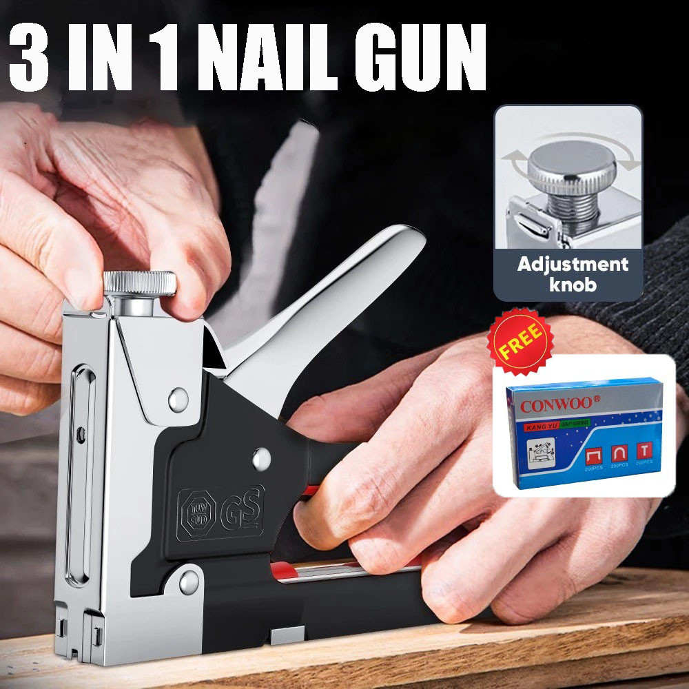 

Gratis 600 Paku / 3 In 1 Stapler Gun Untuk Steples Jok Motor/ 3 In 1 Pistol Kuku / Staples Tembak Gun Tacker / Powerfull Pistol Stapler / Furnitur DIY Pelapis Pistol Stapler / Dekorasi Rumah Alat Pertukangan / Multifungsi Pistol Stapler