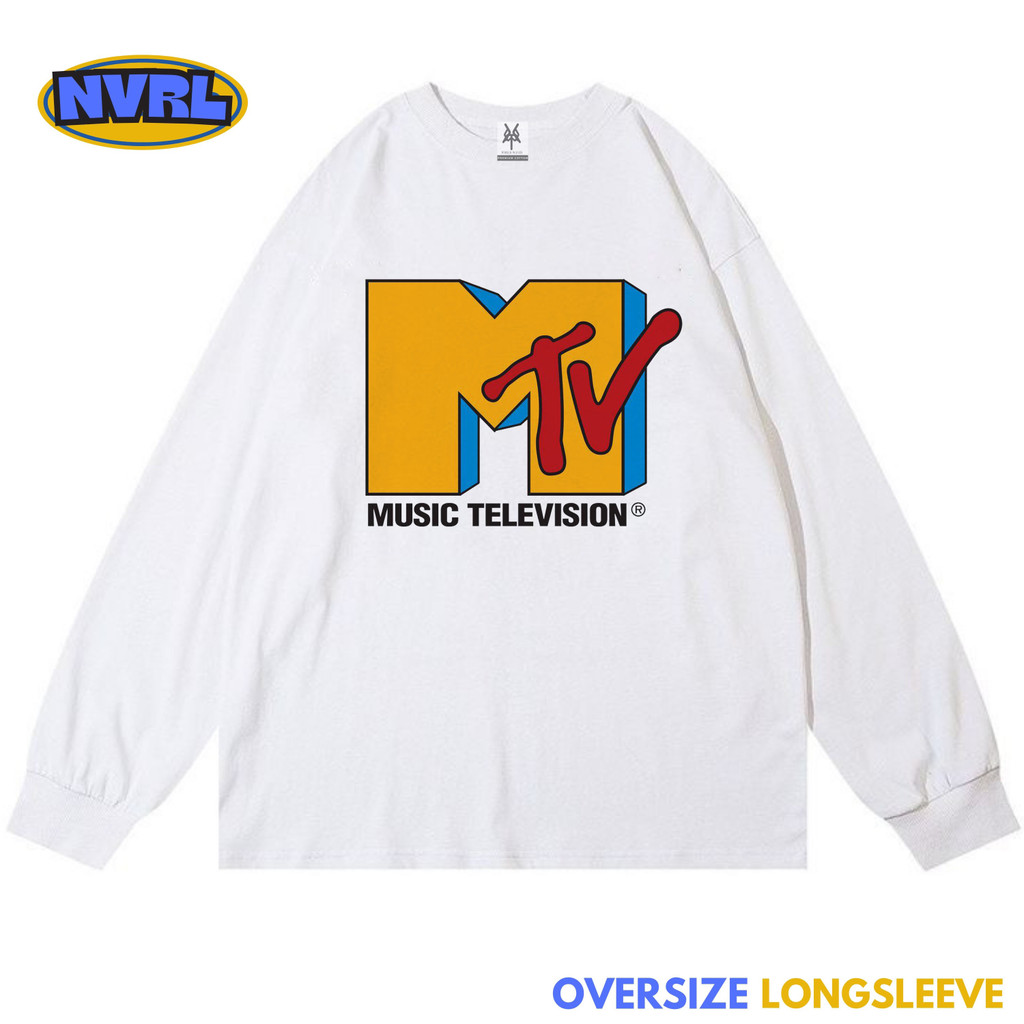 Kaos oversize longsleeve MTV music television vintage tee