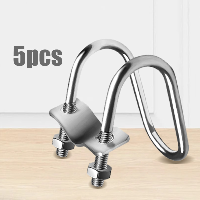 5PCS 25×25mm 20*20mm Klem pipa silang berbentuk U ganda Klem Penjepit Pengait Pipa Conduit Listrik A