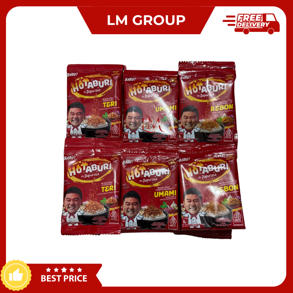 

Hotaburi by Dapurasa Bumbu Tabur Umami/BBQ/Teri/Rebon 1 Renceng isi 10 Sachets Cemilan LM Snack Grosir