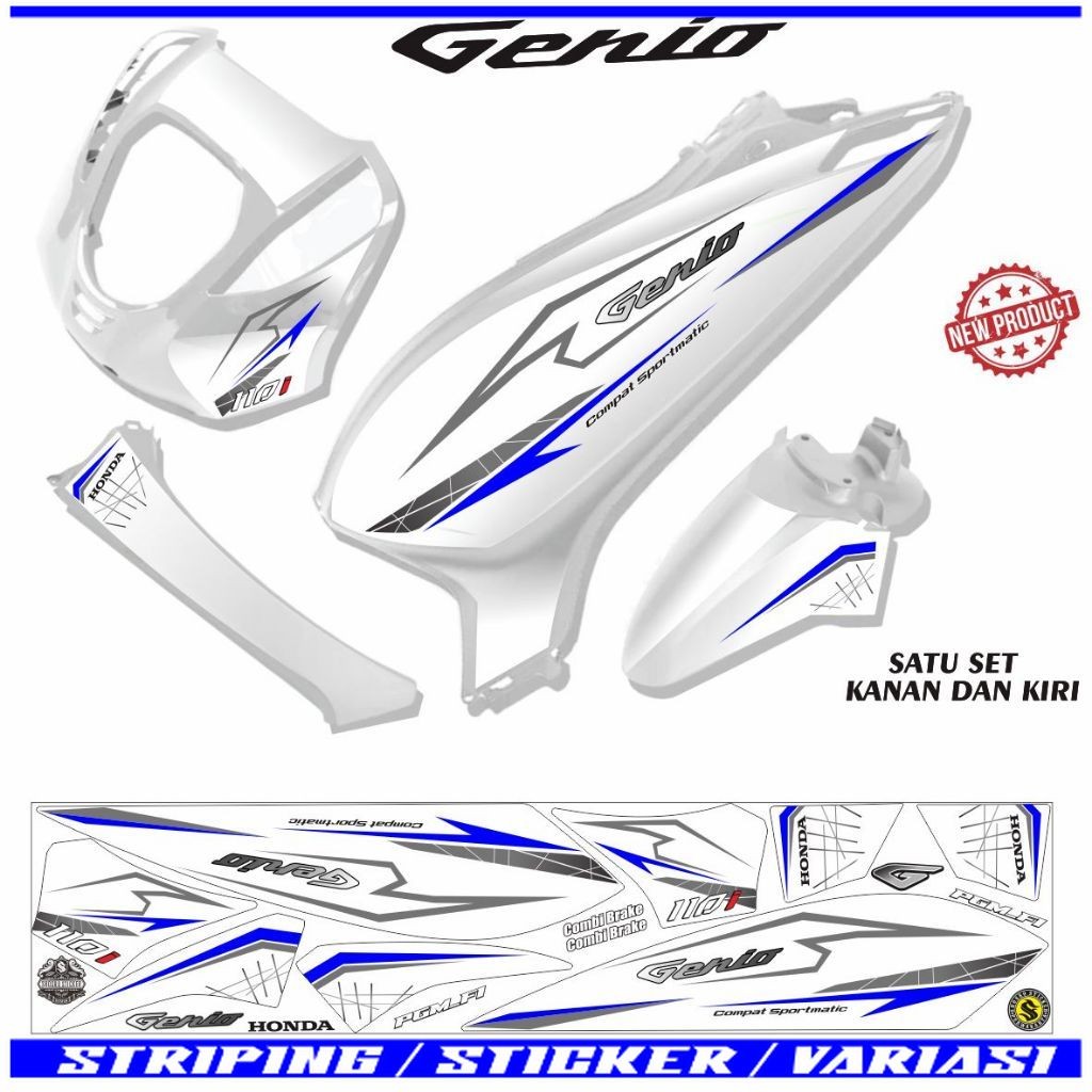STRIPING GENIO KEREN /VARIASI LIS SIMPLE MOTOR GENIO STIKER