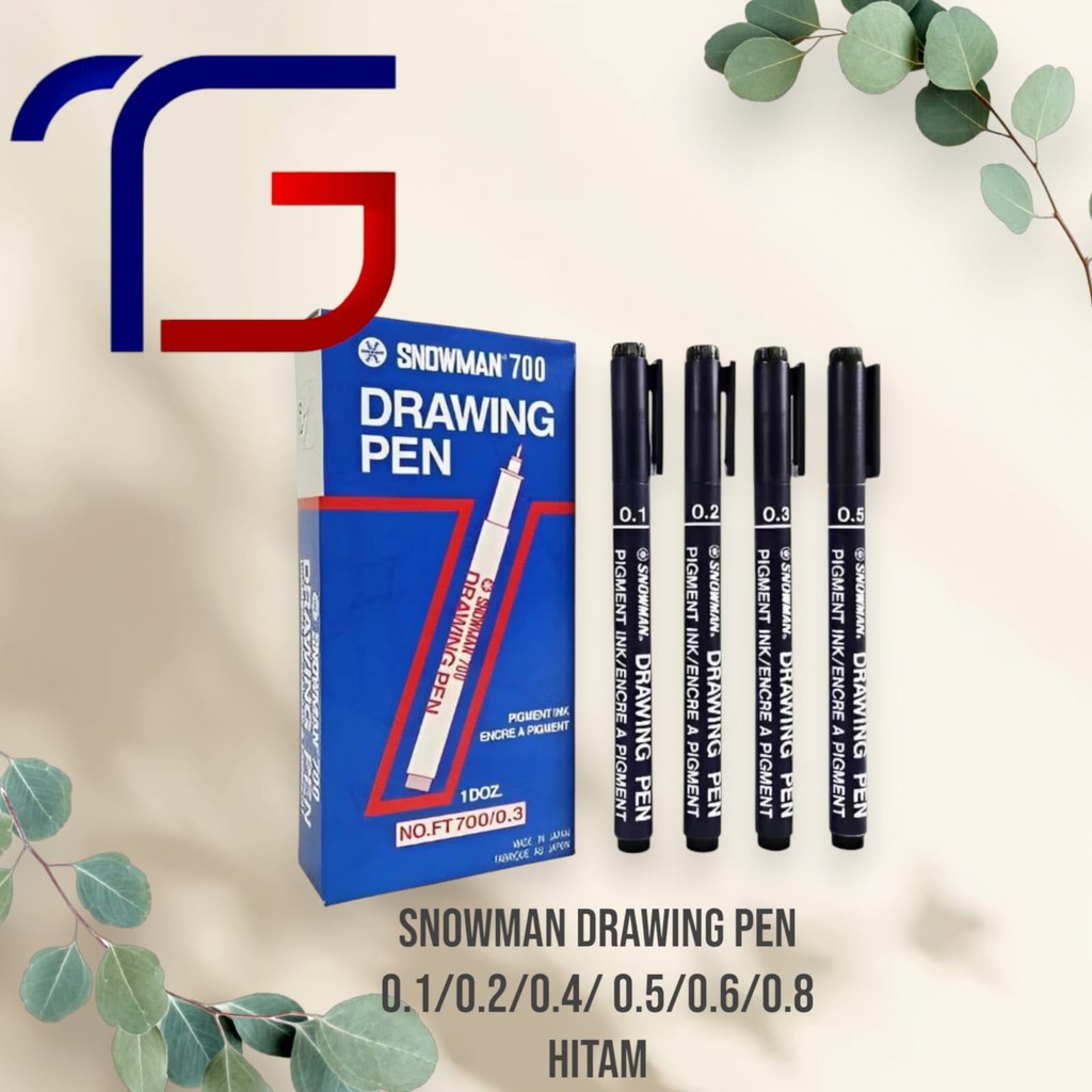 

Pulpen Snowman Drawing Pen / Kaligrafi Pen 0.1/0.2/0.4/0.5/0.6/0.8 Hitam