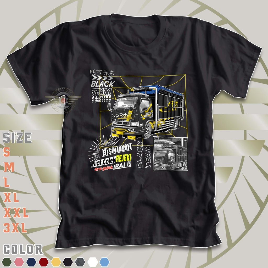 HANAKAOS- KAOS TRUK BLACK TEAM GOLEK REJEKI | Baju Truck Oleng Rebecca Series | Driver Muda Indonesi