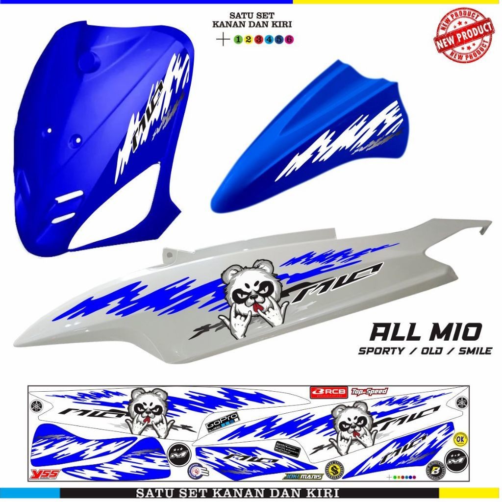 LIS STIKER MOTIF VARIASI MOTOR MIO OLD MIO SMILE MOTIF PANDA