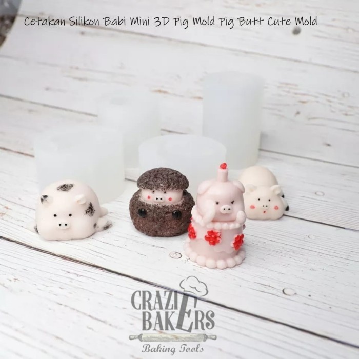 Cetakan Silikon Babi Mini 3D Pig Mold Pig Butt Cute Mold - Choux Pig