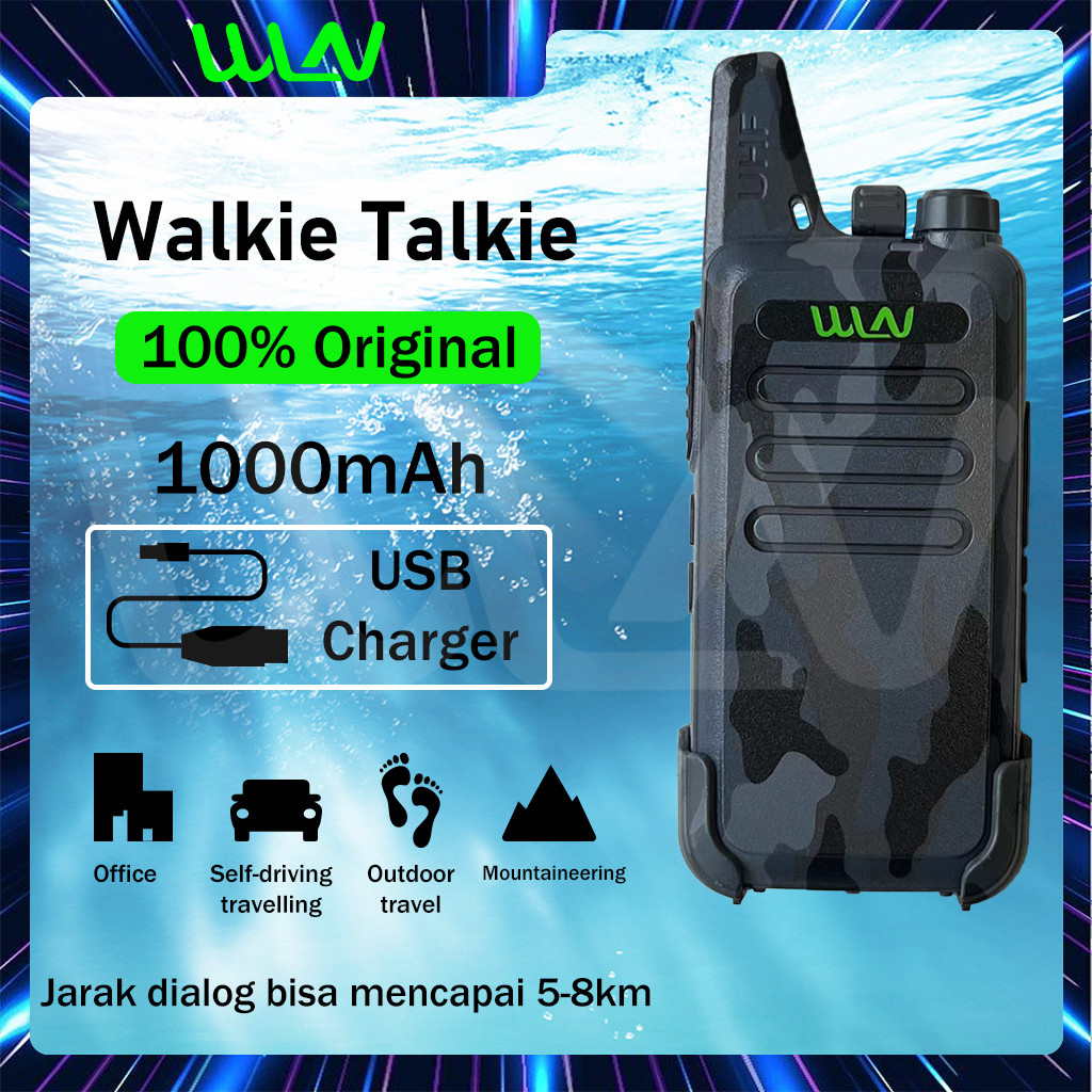 Ditalenibh - HT WLAN 6 Warna UHF Handy Talky Two-Way Radio 1 Unit Murah