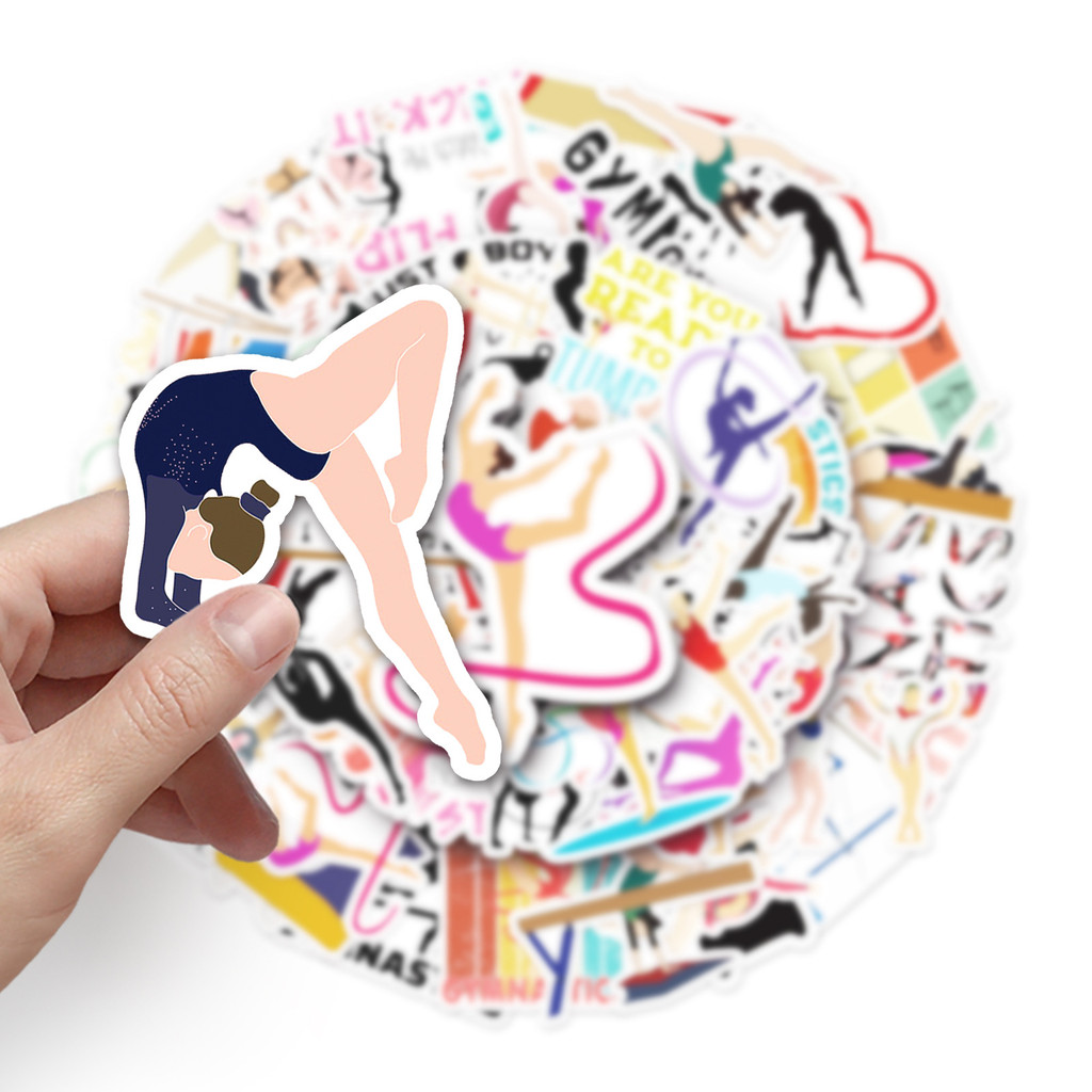 

50PCS Artistic Gymnastics Stickers|DIY Gifts for Laptops, Suitcases, Skateboards, Guitars |Cute Cartoon Decals & Graffiti Fun