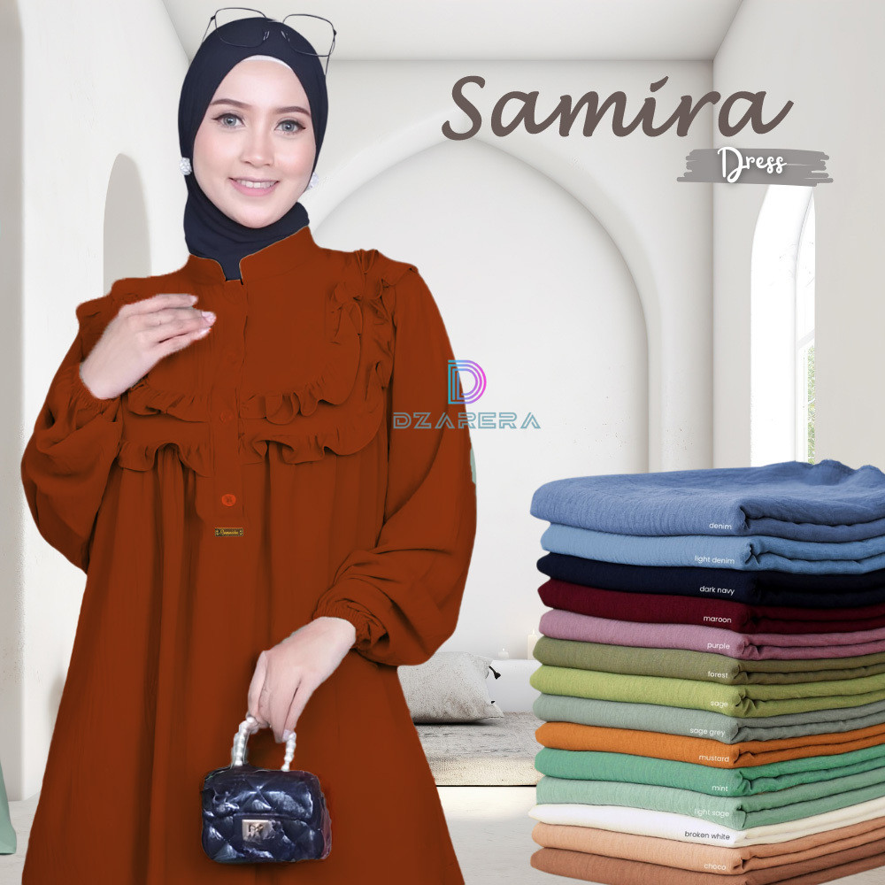 GAMIS SAMIRA CRINCLE POLOS DRESS BUSUI JUMBO LD 120
