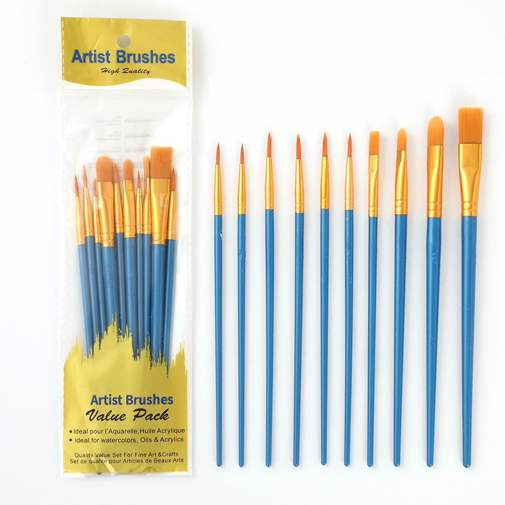 

10 Pcs - Set Kuas Lukis - Painting Brush - Nilon Cat Air - Akrilik - Face - Paper - MultiFungsi