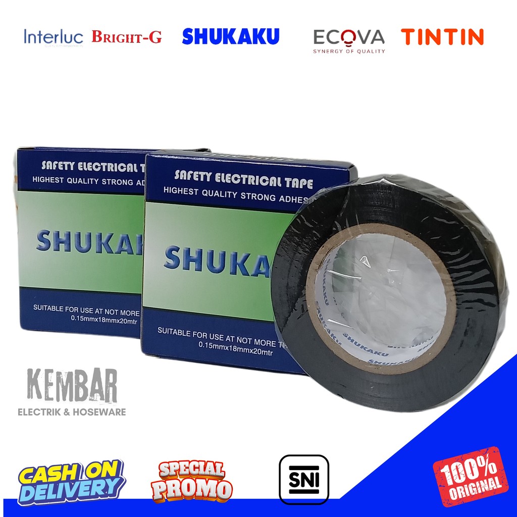

Shukaku PVC Isolasi Listrik Ukuran 0,18mm 20 METER